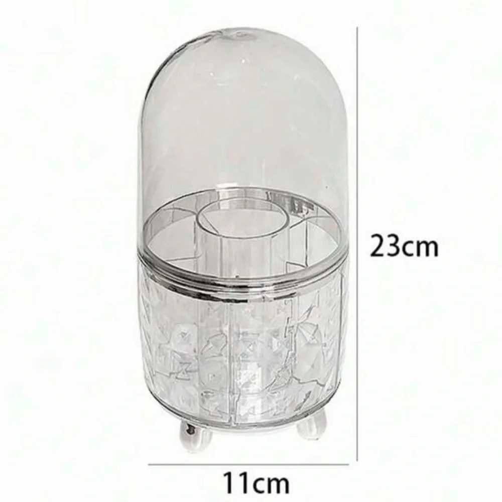 Cream Makeup Brush Holder with Clear Dome